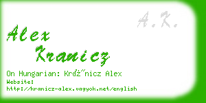 alex kranicz business card